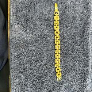 Gold Plated Link Chain Bracelet, Elegant Triple Row Oval Design